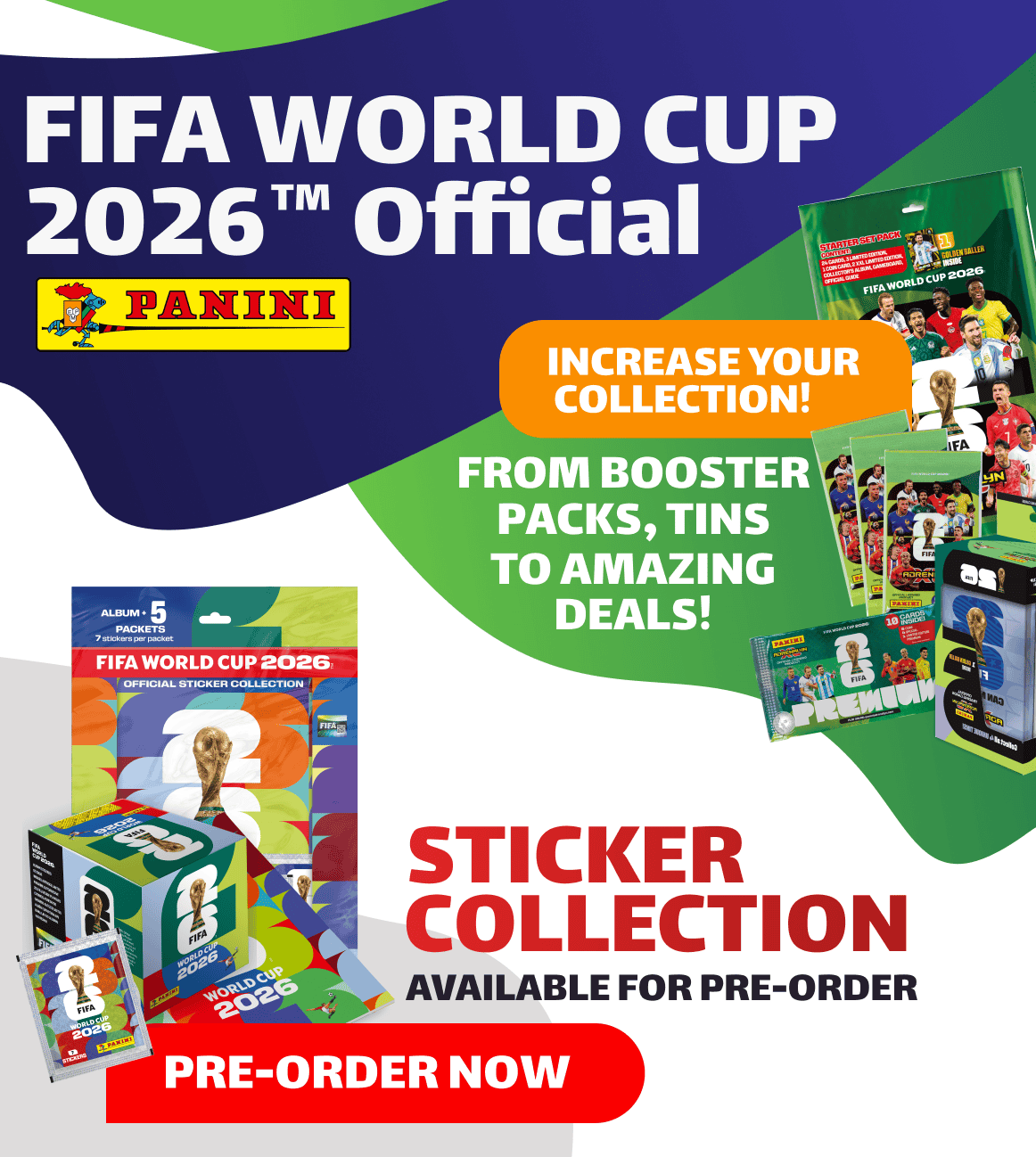 Official FIFA World Cup 2026 collection with stuff and stickers.