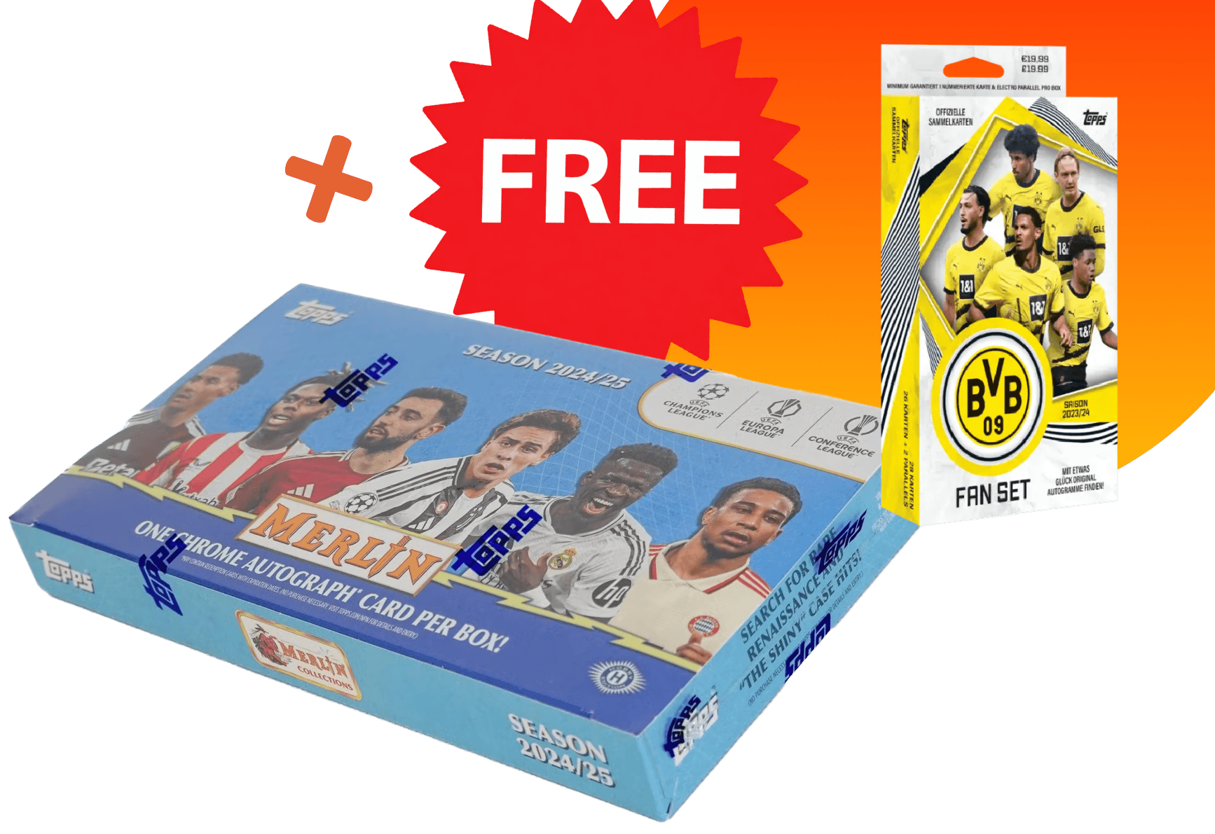 Football game collection with BVB 09 fan pack and free game cards.