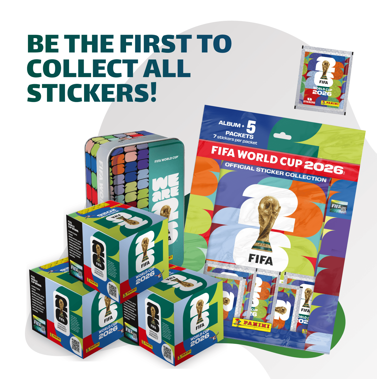FIFA World Cup 2026 collection stickers and kits, football event.